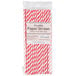 A package of Creative Converting paper straws with red and white stripes.