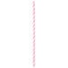 A Creative Converting jumbo straw with a pink and white striped design.