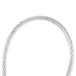 A silver security cable for a waste container.
