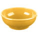 A yellow Libbey Cantina oatmeal bowl on a white background.