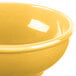 A close up of a yellow Libbey Cantina oatmeal bowl.