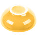 A yellow Libbey Cantina salsa bowl with a white rim.