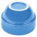 A blue bowl with a white center.