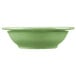 A sage green Libbey porcelain fruit bowl with a white border.