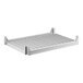 A white metal slatted shelf from Cambro.