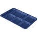 A navy blue co-polymer tray with six compartments.