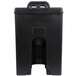 A black rectangular Cambro insulated soup carrier with a black lid.