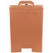 A beige Cambro insulated plastic soup carrier with a handle.