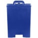 A navy blue plastic container with a handle and lid.