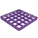 A lavender plastic glass rack extender with a grid pattern on the bottom.