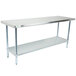Regency 30 inch x 72 inch 18-Gauge 304 Stainless Steel Commercial Work Table with Galvanized Legs and Undershelf