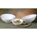 A group of Libbey white porcelain bowls on a table.