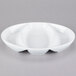 A white Libbey porcelain divided platter with three sections.