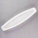 A white rectangular porcelain canoe tray.