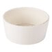 A round cream-colored porcelain oatmeal bowl with a 15 oz. capacity.