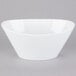 A Libbey Neptune bowl in white porcelain on a white background.