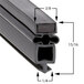 A close-up of a black rubber True magnetic door gasket.