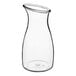 A clear polycarbonate carafe with a curved neck and a black cap.