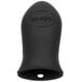 A black Lodge silicone handle holder with a hole in it.