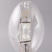 A clear glass Satco metal halide light bulb with a metal base.