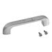 A True chrome metal lid handle with screws.