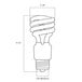 A diagram of a Satco mini spiral light bulb with the wattage.