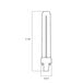 A diagram of a Satco T4 compact fluorescent light bulb with the dimensions.