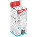 A white box with a red lid containing a Satco warm white compact fluorescent light bulb.