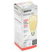 A box of Satco transparent amber LED light bulbs.