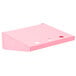 A pink rectangular plastic shelf with holes.