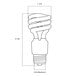 A diagram of a Satco mini spiral compact fluorescent light bulb with the wattage.