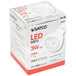 A white box with the red text "Satco S9281" containing a Satco 3 Watt MR11 LED light bulb.