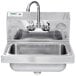 Regency 17 inch x 15 inch Wall Mounted Hand Sink with Gooseneck Faucet