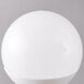 A Satco frosted white LED globe light bulb with a white background.