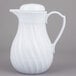 A white Vollrath SwirlServe hot-n-cold beverage server with a lid and handle.