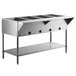 ServIt EST-4WE Four Pan Open Well Electric Steam Table with Undershelf - 120V, 2000W