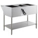 A ServIt stainless steel open well electric steam table on a counter with a black cord.