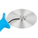 A Dexter-Russell pizza cutter with a blue high-heat handle.