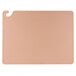 A brown plastic San Jamar Cut-N-Carry cutting board with a hook.