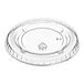 A clear Choice PET plastic lid on a souffle cup.
