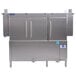 A stainless steel Jackson RackStar conveyor dishwasher with two doors.