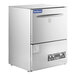 A stainless steel Jackson DishStar HT undercounter dishwasher with two doors.