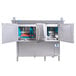 A large stainless steel Jackson RackStar conveyor dishwasher with open doors.