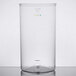 A clear polycarbonate container with a black lid.