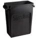 A black Rubbermaid Slim Jim rectangular trash can.