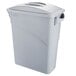 A light gray Rubbermaid Slim Jim rectangular trash can lid.