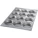 A Chicago Metallic muffin pan with twelve cups.