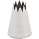 An Ateco metal nozzle with a star shaped design.