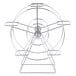 A metal ferris wheel rack with 5 baskets on a white background.