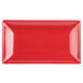 A red rectangular plate with a white stripe.